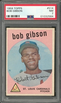 1959 Topps #514 Bob Gibson Rookie Card – PSA NM 7